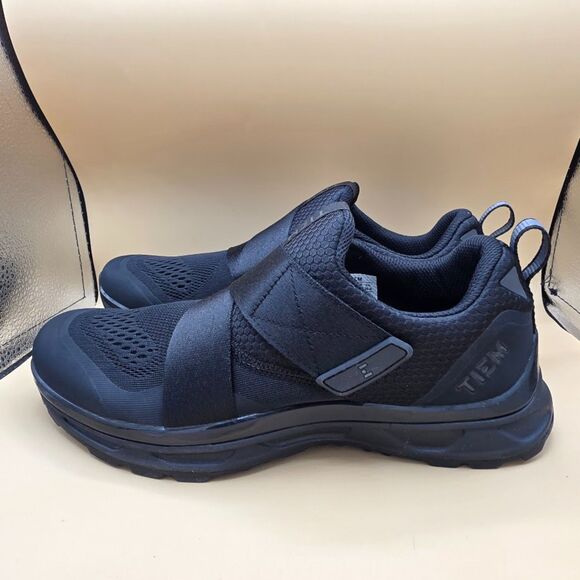 TIEM Slipstream Indoor Cycling Shoes NIB Womens Size US 9.5, Black Geo clips - Picture 2 of 8